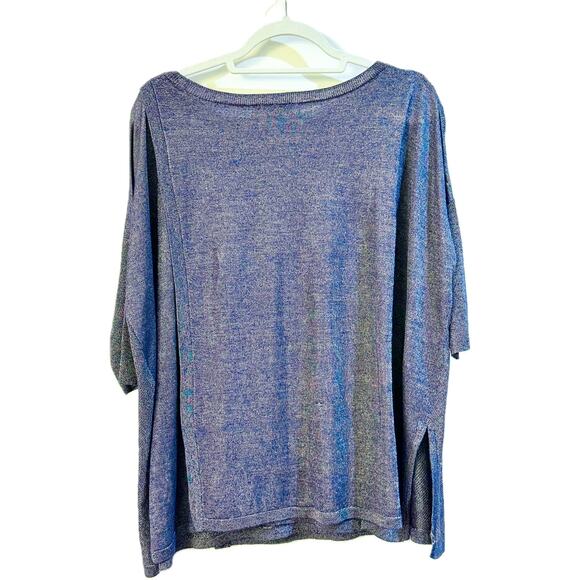 WHBM Boxy Layer Navy Shimmer Pullover Poncho Sweater Size XS (Runs Large)πβ¨π - Picture 8 of 16